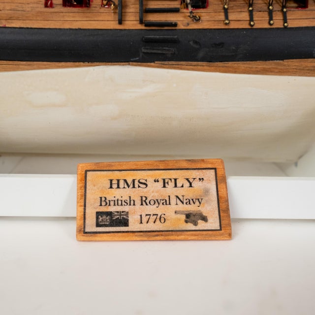 Italian Italian Amati HMS Fly Ship Model, Hand-Assembled, 1:64 Scale, Restored For Sale - Image 3 of 18