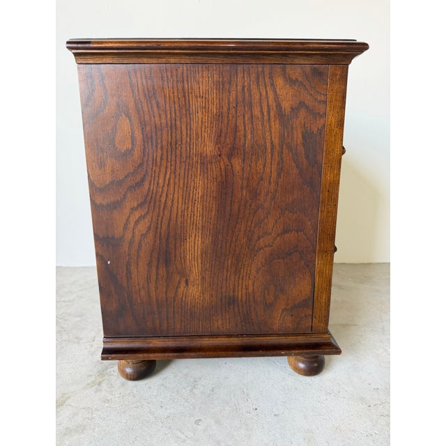 Brown 1970s Henredon English-Style Three-Drawer Nightstand / End Table For Sale - Image 8 of 13