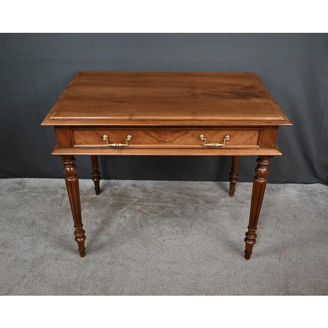 Vintage Louis XVI Style Walnut Desk, 1920 For Sale - Image 4 of 17