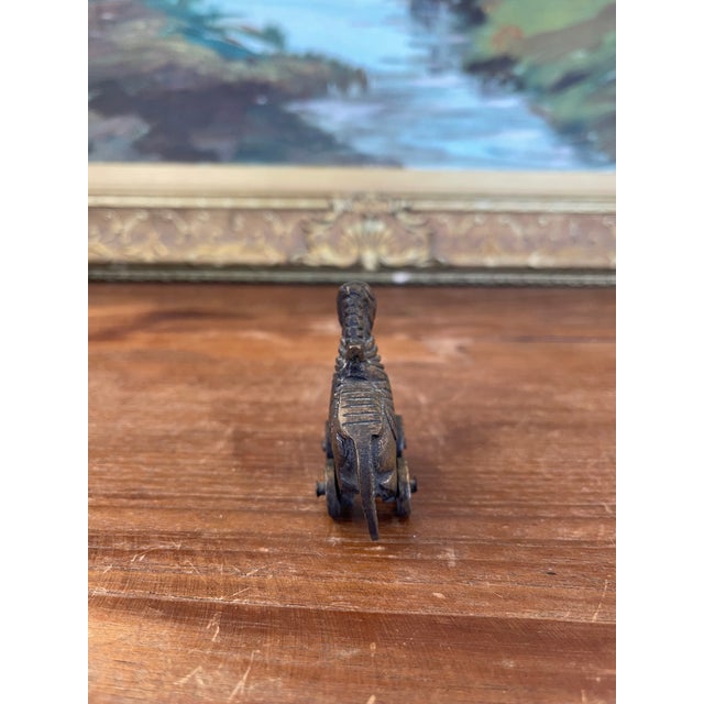 Bronze Likely Antique Bronze Toned Toy Horse on Wheels, Tribal Folk Art Figurine From India For Sale - Image 8 of 9