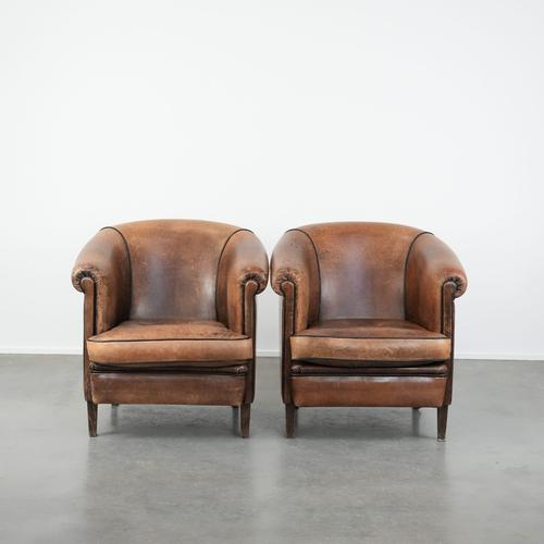 Vintage Club Chairs in Sheepskin Leather, Set of 2 For Sale - Image 14 of 14