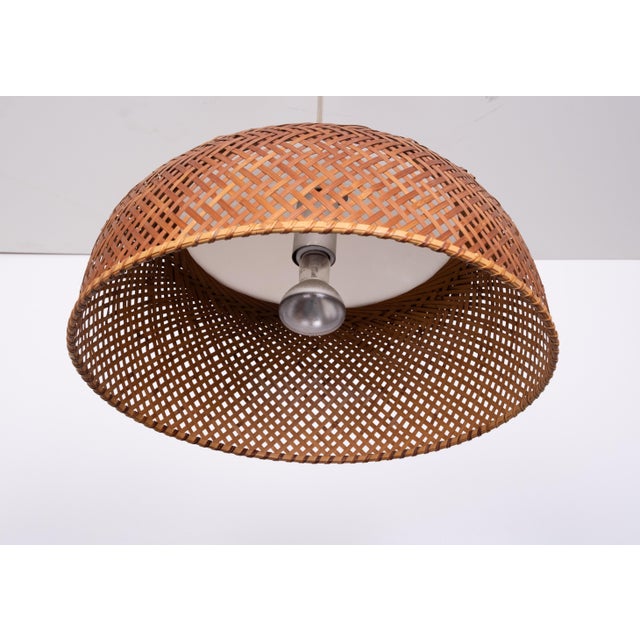 Wicker and Acrylic Glass Pendant Lamp, Japan, 1970s For Sale - Image 9 of 12