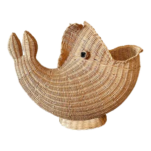 Vintage Wicker Fish Basket