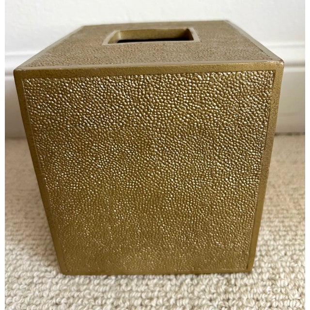 Lovely gold faux shagreen tissue box cover