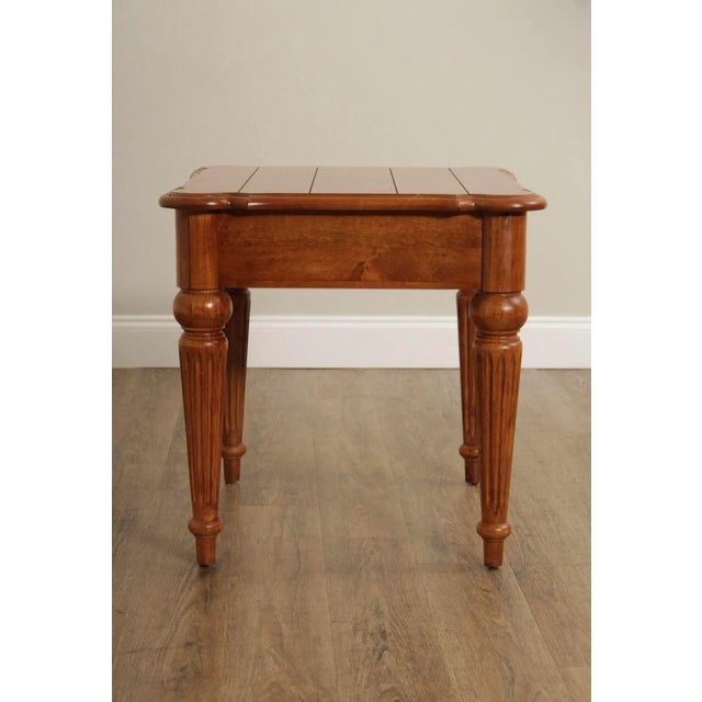 Traditional Ethan Allen Legacy Side Table Maple Plank Top Usa For Sale - Image 3 of 9