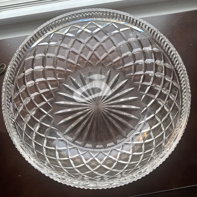 Waterford Crystal Waterford Killeen Diamond Cut Crystal Bowl - Large 9.75" Centerpiece For Sale - Image 4 of 7