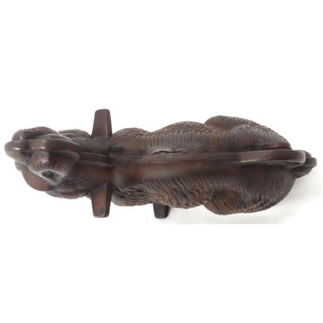 Metal Antique Signed Griswold American Cast Iron Figurative Sitting Rabbit 2 Piece Cake Mold For Sale - Image 7 of 13