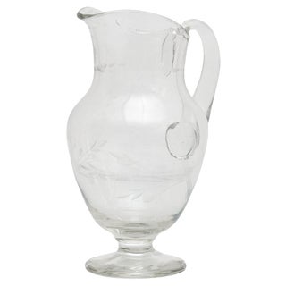 French Blown Glass Water Jug, 1950s For Sale