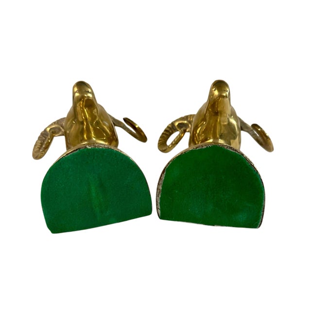 Vintage Brass Rams Head Bookends - A Pair For Sale - Image 11 of 12