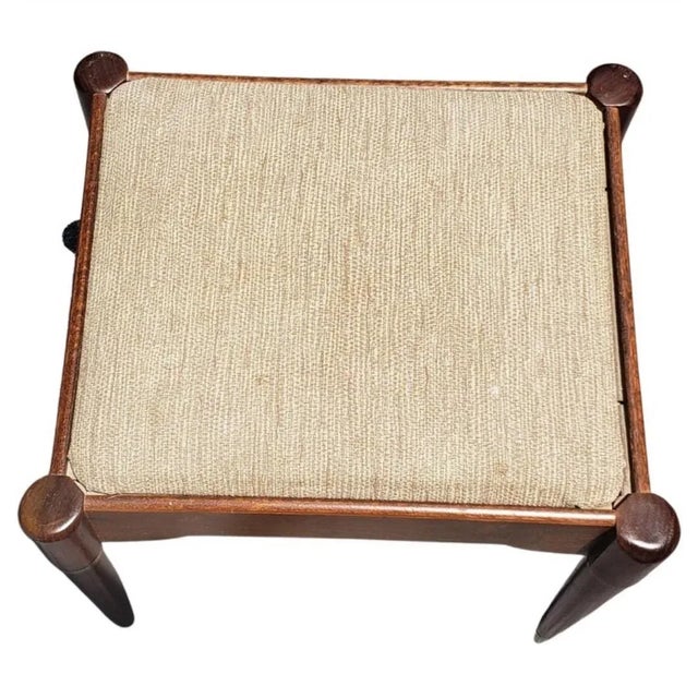 Mid-Century Modern Danish Modern Teak Stool With Fluted Tapered Legs and Storage, Circa 1970s For Sale - Image 3 of 8