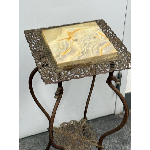 19th Century 19th Century Ornate Marble Top Victorian Plant Stand For Sale - Image 5 of 12