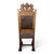 Wood French Revival Side Chairs, Leather & Walnut, Carved Knights, 1900 Set of 2 For Sale - Image 7 of 7