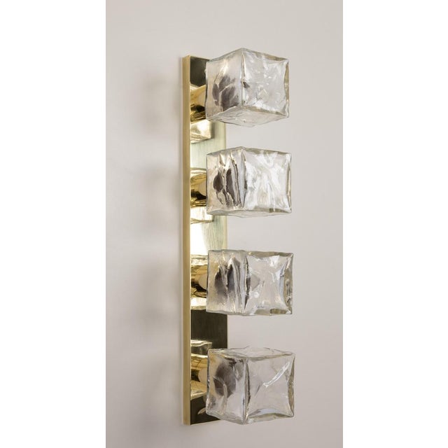 Large Murano Glass Wall Light Cube attributed to Kalmar, Austria, 1970s, Set of 2 For Sale - Image 11 of 18