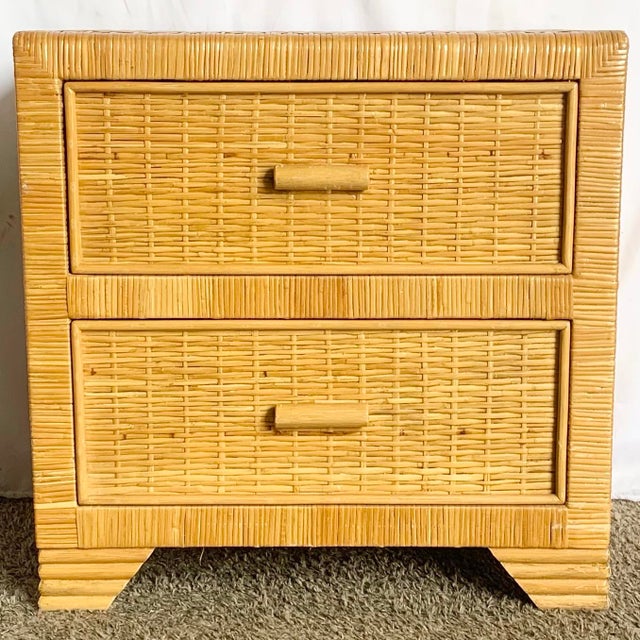 Boho Chic Boho Chic Wicker Nightstand For Sale - Image 3 of 11