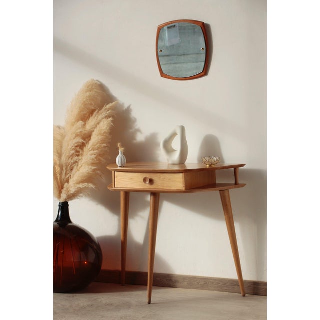 Vintage Oak Tripod Console Table, 1960s For Sale - Image 15 of 18