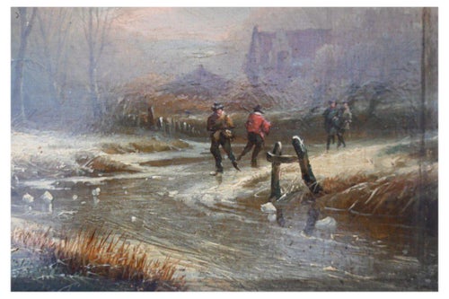 Charles Mammes, Winter Landscape, Early 19th Century, Oil on Panel