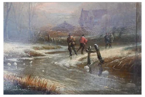 Charles Mammes, Winter Landscape, Early 19th Century, Oil on Panel