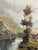 Paint European Lakeside Village Oil Painting, Signed For Sale - Image 7 of 12