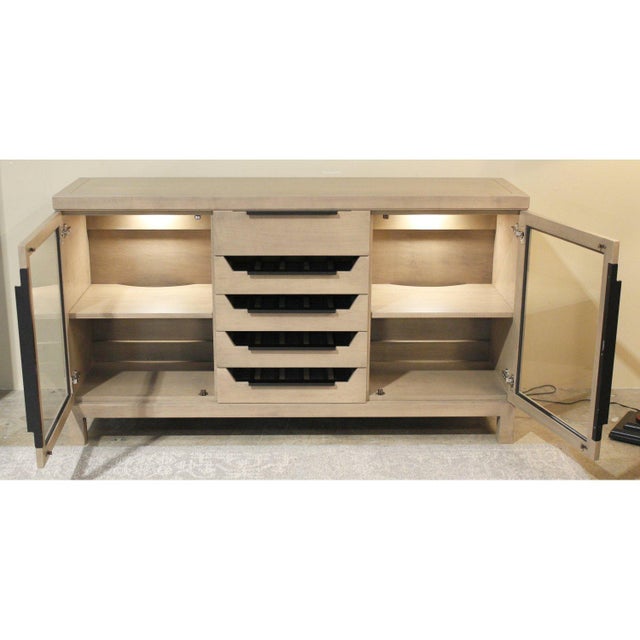 2010s Custom Maple Server W/Wine Storage For Sale - Image 5 of 5