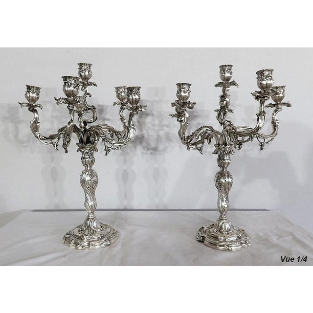 Candleholders in Silvered Bronze, Set of 2 For Sale - Image 16 of 18