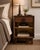 OLD CHAPEL SATIN WALNUT™ ARCHITECTURAL NIGHTSTAND Solid Wood Boutique Designer Nightstand with Antique Gold Interior A...