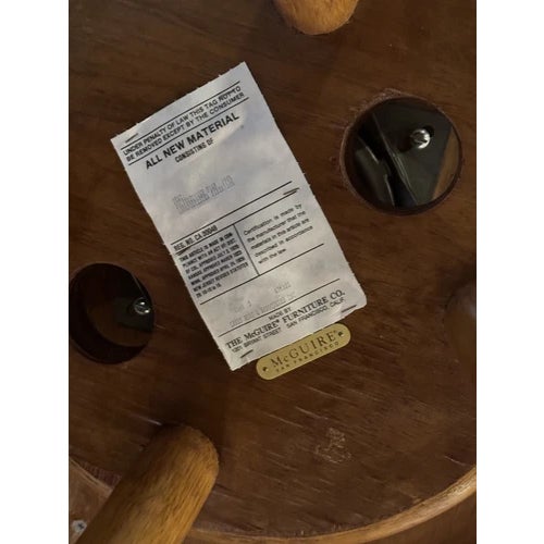 1960s Set of Three Vintage McGuire Upholstered Bar Stools For Sale - Image 11 of 11