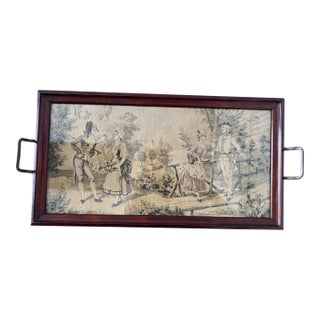 1950s Tapestry Serving Tray / Wall Hanging For Sale