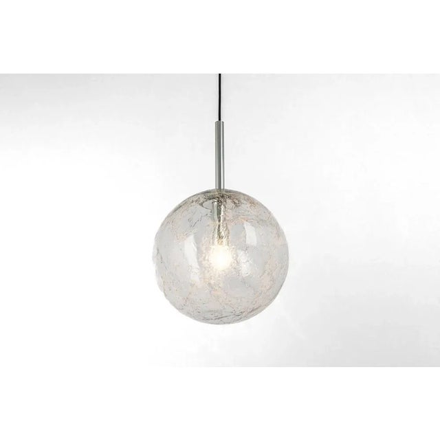 Gold Large Murano Ball Pendant Light attributed to Doria, Germany, 1970s For Sale - Image 8 of 13