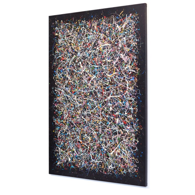 Cosmic Soup - Original Large Abstract Expressionist Drip Acrylic Painting For Sale In Los Angeles - Image 6 of 9