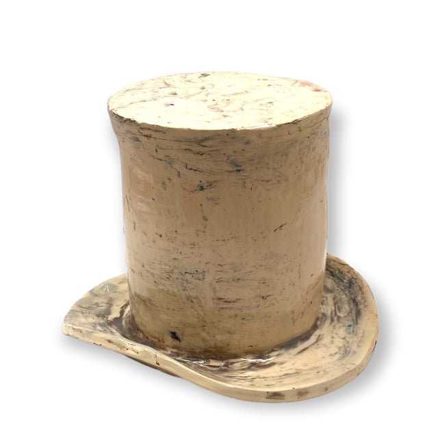 1950s Large White Ceramic Top Hat Sculpture, France, 1950s For Sale - Image 5 of 18