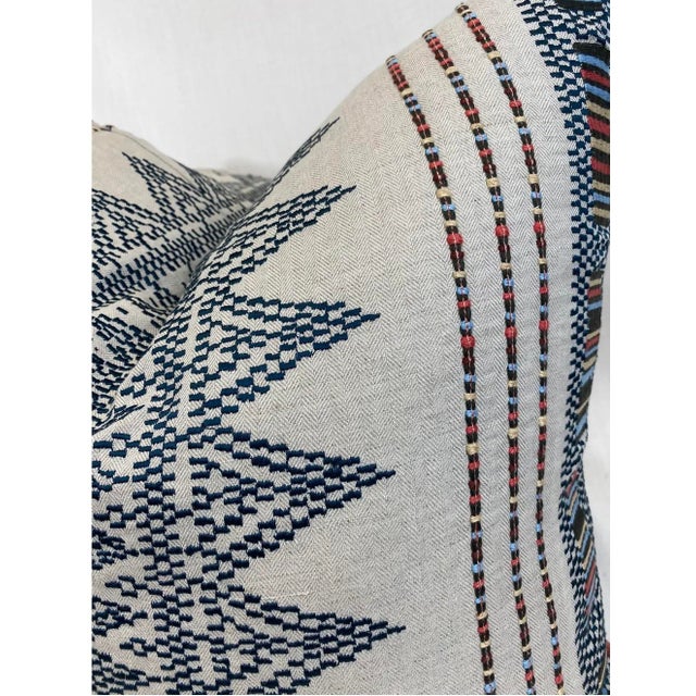 Kravet Mulberry "Stitchwork" in Indigo 22" Pillows-a Pair For Sale - Image 4 of 4