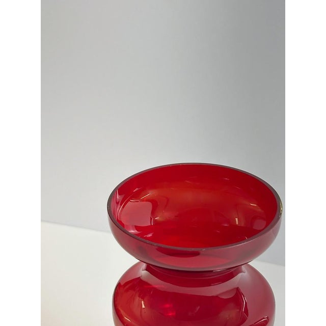 Red Vintage Swedish Red Glass Vase by Per-Olof Ström for Alsterfors, 1960s For Sale - Image 8 of 10