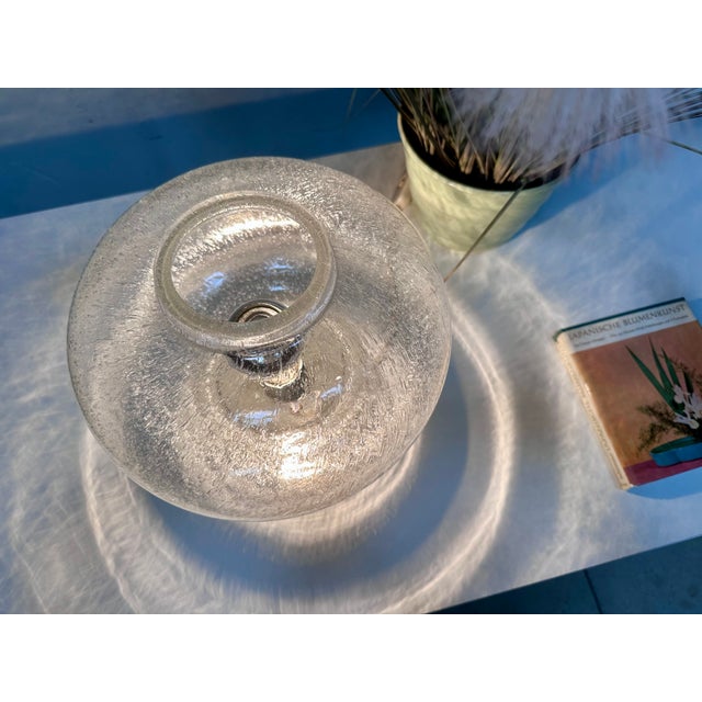 Clear Frosted Glass Table Lamp from Glashütte Süssmuth Leuchten, Germany, 1960s For Sale - Image 8 of 18
