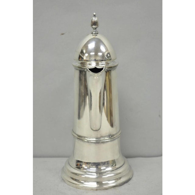 Traditional Antique English Regency Silver Plated Flagon Pitcher W/ Heart Handle For Sale - Image 3 of 18
