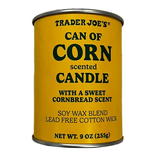 9 Oz Trader Joe's Can of Corn Scented Candle For Sale