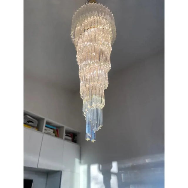 Quadriedro Twister Chandelier in Murano Glass by Simoeng For Sale - Image 8 of 12