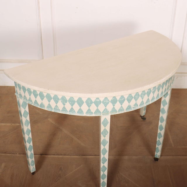Swedish Painted Demi-Lune Console Table For Sale - Image 6 of 7