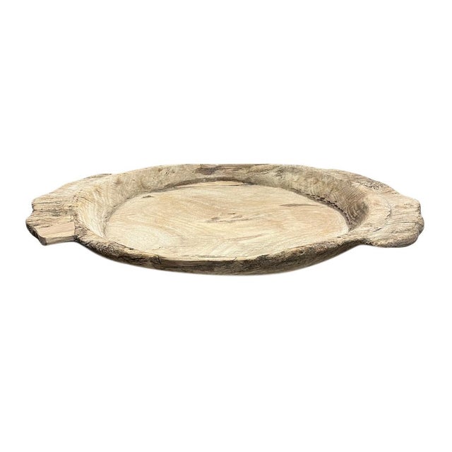 Farmhouse Vintage Wooden Parat Bowl For Sale - Image 3 of 5
