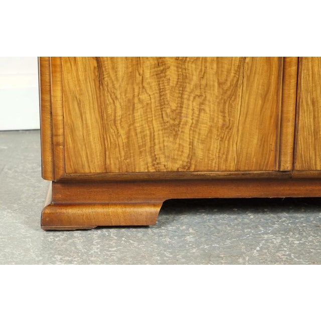 Small Art Deco Compact Burr Walnut Wardrobe For Sale - Image 6 of 17