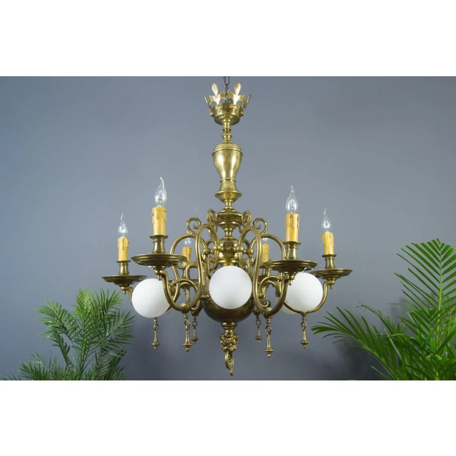 Antique Baroque Brass and Bronze Chandelier For Sale - Image 18 of 18