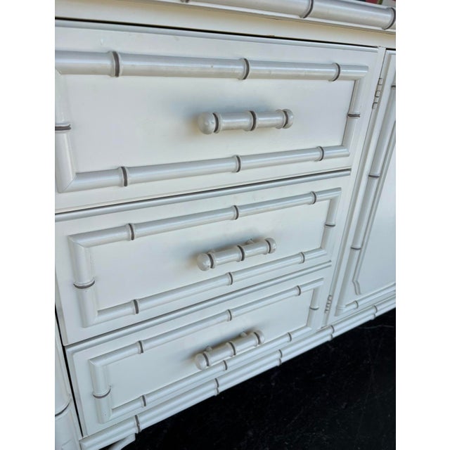 Wood Dixie Aloha Faux Bamboo Niner For Sale - Image 7 of 14