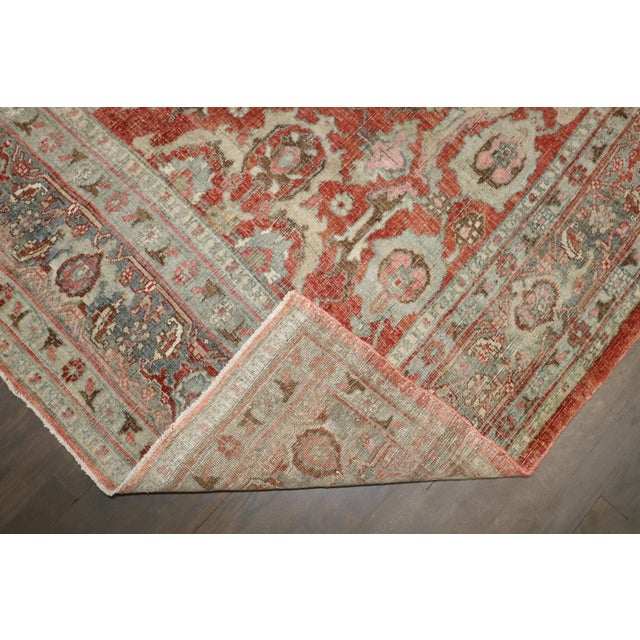 Antique Zabihi Collection Persian Soft Red Bidjar Rug - 9'6" x 12' For Sale In New York - Image 6 of 12