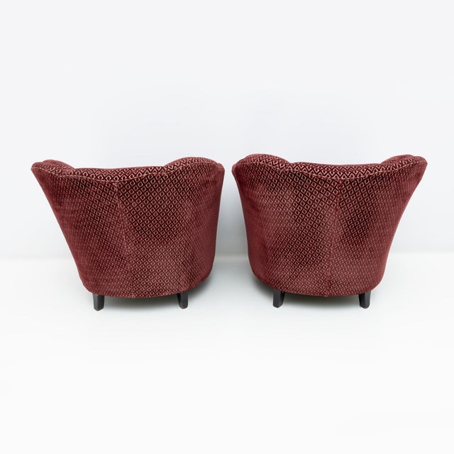 Set of Mid-Century Modern Velvet Armchairs by Gio Ponti for Casa e Giardino, 1950s For Sale - Image 12 of 15