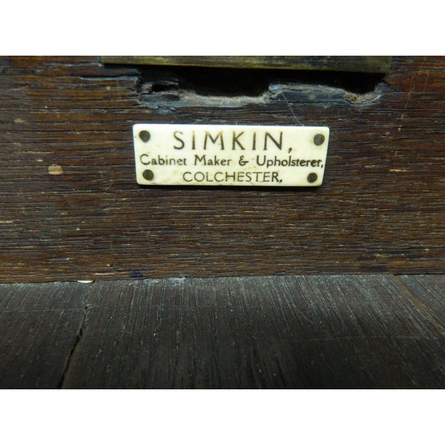 Oak Knee Hole Desk by W.R. Simkin For Sale - Image 15 of 18