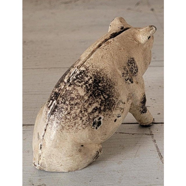 Mid 20th Century Original Painted Iron Pig Bank For Sale - Image 4 of 4