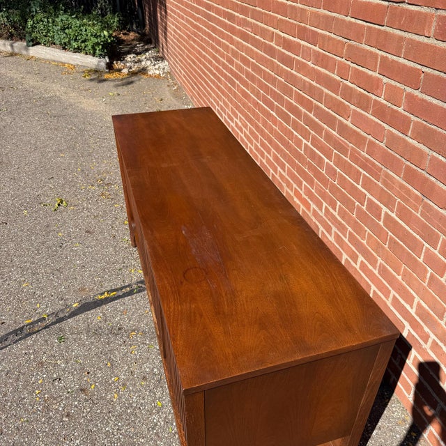 Broyhill Brasilia Mid-Century Modern Walnut Credenza Sideboard For Sale - Image 9 of 11
