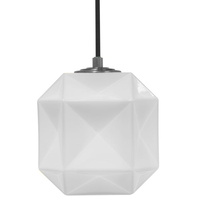 Contemporary Contemporary Mimo by Oggetti Clear Glass Cube Pendant With Gunmetal Hardware For Sale - Image 3 of 3