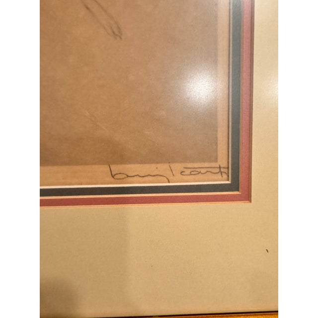 Art Deco 1928 Louis Icart Signed Original Colored Etching "Zest", Framed For Sale - Image 3 of 3
