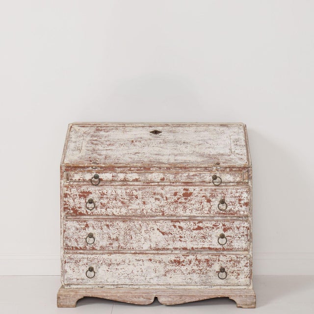 19th C. Swedish Bureau Desk / Secretary in Original Paint For Sale - Image 11 of 12