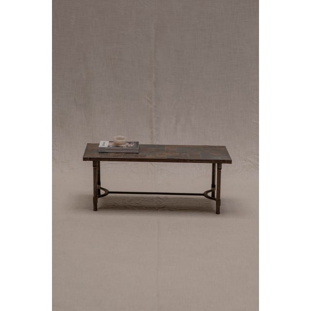 1960s Mid-Century French Slate and Iron Coffee Table, 1960s For Sale - Image 5 of 11